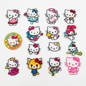 תוצרת סין פופולרי אנימה חמוד דמות קיטי חתול ורוד כתמים מותאמים אישית ברזל ארוג מותאם אישית על רקמת רקמת חותם חום - Product Image 4