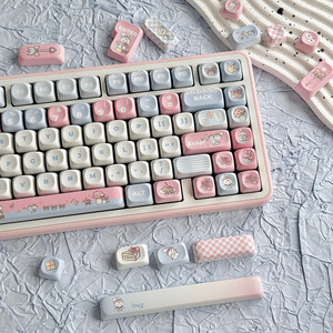 Personalidad Pink <span class=keywords><strong>Alice</strong></span> Keycaps 140 Teclas Perfil de M-OA PBT Dye Subbed Keycap para 61/64/68/104/108 Mx Switch Teclado mecánico - Product Image 4