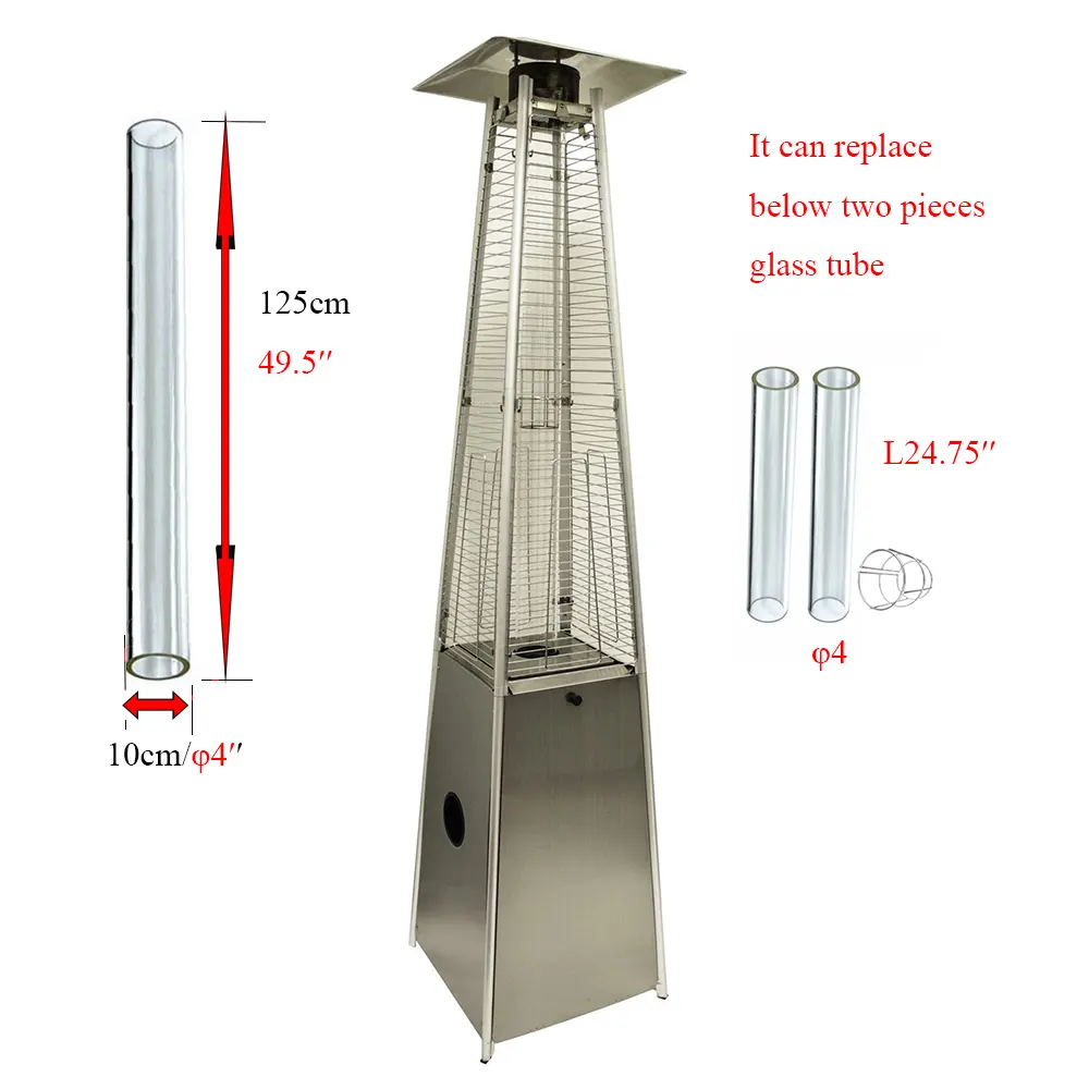 Tubo de vidro de isolamento térmico durável para aquecedor industrial Sun Garden, peças de tubo de vidro com certificado CE