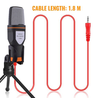 Micrófono de Condensador Sf-666 de 3.5mm para PC de Escritorio, Uso en Conferencias, con Cancelación de Ruido y Función Plug and Play