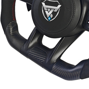 Volant alcanatara modifié en fil rouge en fibre de carbone noire pour Mercedes Benz A GLA B GLB C GLC E GLE CLS ZC-809-YD-T96-F - Product Image 6