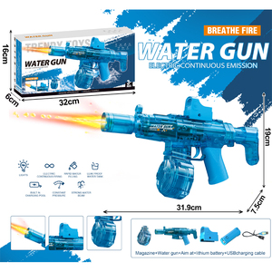 Pistola ad Acqua Automatica per Bambini, Grande Capacità, Giocattolo Estivo con Luce, Lunga Gittata, in Plastica Grigia/Blu - Product Image 3