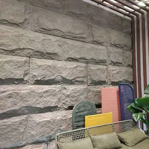 Pannello esterno in pietra PU ignifugo altamente impermeabile pannello in pietra poliuretanica artificiale pannello a parete in finta pietra PU