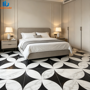 Piastrelle in Porcellana Lucida Effetto Marmo <span class=keywords><strong>Bianco</strong></span> e Nero 800x800 per Pavimentazione Commerciale <span class=keywords><strong>di</strong></span> KTV e Club - Product Image 4