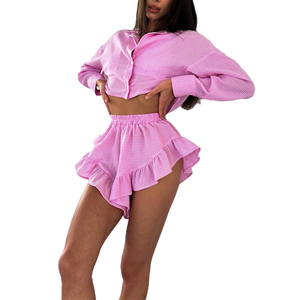 KY, traje de mujer de alta calidad, minifalda, 100% algodón, <span class=keywords><strong>ropa</strong></span> informal, traje sólido, <span class=keywords><strong>ropa</strong></span> personalizada - Product Image 3