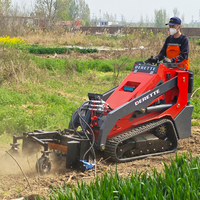 Chargeur compact utilitaire Derette XC1100 Mini Skid Steer avec accessoire Power Harley Rake pour travaux paysagers