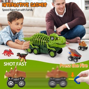 Camión transportador de dinosaurios, juguete para niños, dinosaurio, esqueleto, deslizamiento, coche, camión de transporte, figura de dinosaurio y juego de transportador de huevos con luz y sonido - Product Image 6