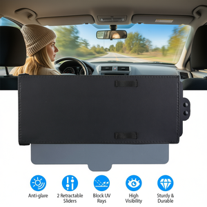 Parasol Extensible para Parabrisas de Coche, PVC Negro, Antideslumbrante, Protección UV, Parasol Lateral para Ventana, Deflector de Insectos - Product Image 2