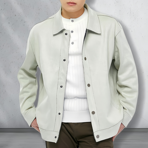 Chaqueta de cuero PU vintage de nuevo diseño de moda personalizada chaqueta de cremallera de peso pesado de moda para hombres - Product Image 4