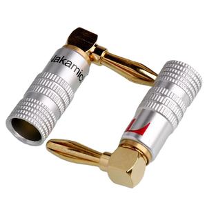 זווית נכונה 90 תואר בננה תקעים מצופה זהב מוסיקלי רמקול חוט כבל מחבר 4mm עבור HiFi - Product Image 1