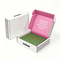 Boîtes d'expédition en carton ondulé imprimées avec un slogan motivant personnalisé, conception gratuite, emballage cosmétique boutique, boîte en carton pour l'expédition