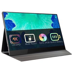 จอภาพพกพาแบบสัมผัสขนาด 15.6 นิ้ว 4K พร้อมแบตเตอรี่ USB-C HDMI สำหรับธุรกิจ ลดราคาพิเศษ จากโรงงาน OEM - Product Image 1