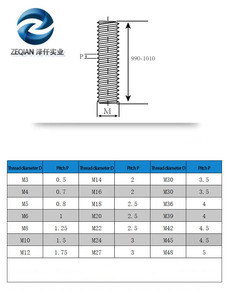 Tùy chỉnh thép không gỉ 201 hoàn toàn ren que M6 M8 M10 M12 Acme M5 din975 din976 mạ kẽm ren đinh tán - Product Image 6