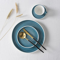 Ensembles d'assiettes design personnalisées Vaisselle en gros Vaisselle bleu poussiéreux Vaisselle d'hôtel de qualité supérieure Assiettes à dîner pour restaurant