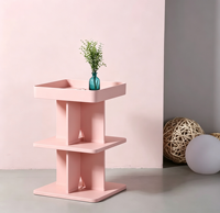Petite table basse en plastique, design nordique moderne, rangement et mobilier de salon écologique