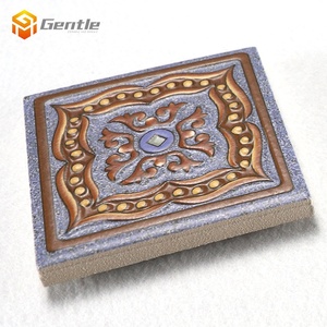 Carrelage mural de petite taille 80*80 de style rustique espagnol, carrelage en céramique de couleur mélangée, motif rustique en relief - Product Image 2
