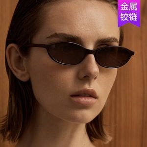 Lunettes de soleil ovales rétro œil de chat transfrontalières européennes et américaines pour femmes, tendance et haut de gamme - Product Image 3