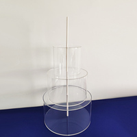 Soporte acrílico rellenable para pastel, 3 niveles