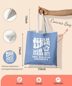 Eco Friendly Natural Large Reusable Shopping <b>Canvas</b> Cotton Tote Bags With Custom Printed Logo - Product Image 2