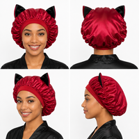 Bonnet de nuit en satin personnalisé OEM 34 cm, grand format, réversible, avec bande élastique extensible, pour le soin des cheveux, la beauté, le spa, le maquillage et l'usage quotidien