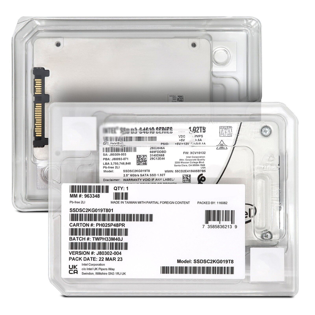 Original New for INTEL S4520 S4620 P5430 P5530 P5620 480G 960G 1.92T 3.84T 7.68T 15.36T Enterprice Ssd Hard Drive