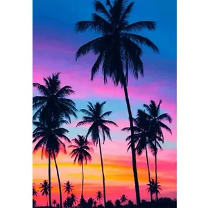 Custom Wholesale Price AB Drill Diamond Painting Landscape Kits Scenery 5d Diamond Embroidery Painting Sunset