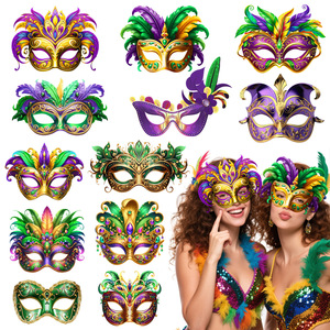 JUXINDA Carnaval Thème Fête Décoration Masques Bal De Mascarade Fournitures Mardi Gras Festival <span class=keywords><strong>Accessoires</strong></span> - Product Image 3