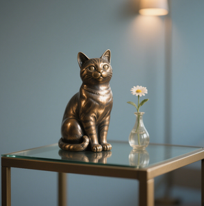 Antiguo gato grande zorro adorno de latón venta al por mayor tradicional Feng Shui té mascota decoración artesanía técnica de fundición - Product Image 1