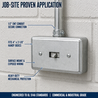 Boîtier utilitaire 4 x 2-1/8 pouces en acier prégalvanisé avec couvercle pour interrupteur à levier simple, boîtier pratique 1 gang pour câblage électrique