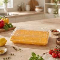 Plateau à sushi de qualité alimentaire avec couvercle, boîte d'emballage pour sushi en plastique PET épaissi pour buffet, restauration, vente en gros