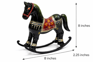 รูปปั้นม้าโยกสำหรับตกแต่งบ้าน สำนักงาน และห้องเด็ก ตกแต่งบนโต๊ะ เหมาะสำหรับเป็นของขวัญและการตกแต่งภายใน - Product Image 6