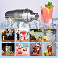 OUYADA Set Bar Kit Bartender Set koktail baja tahan karat dengan dudukan putar bergaya dan Set alat Bar Jigger logam