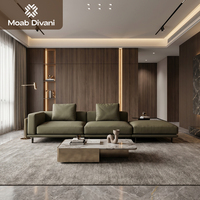 Italienische Luxus-Sofagarnituren mit Gewebter Rückenlehne, Modulares Echtleder-Ecksofa-Set für Wohnzimmer, Luxus-Couchgarnituren