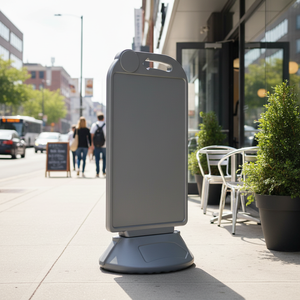 Hot Sale Plastic HDPE Gray Advertising Bollard Water Filled Base 55 X 110 X 7 cm Display Stand Double-Side <b>Printing</b> Weatherproof - Product Image 3