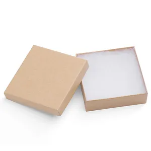 Cotton Filled Bracelet Display Box Square Cardboard Jewelry Gift Boxes