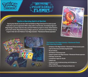 Pokemond TCG Mega Evolution Phantasmal Flames Elite Trainer Box Cartes à collectionner Cadeau <span class=keywords><strong>pour</strong></span> bébés de 0 à 3 mois - Product Image 2