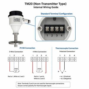 Sonda de Temperatura Industrial TM20 Pt100 RTD y Sensor de Termopar Tipo K, Longitud de Sonda Personalizable para Control de Procesos - Product Image 5