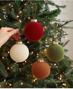 Set Ornamen Natal Burgundy Hijau Krem Terakota Emas Hiasan Gantung Pohon Natal Perlengkapan Pesta Liburan Natal - Product Image 3