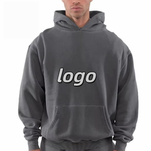เสื้อฮู้ดผ้าฝ้ายหนานุ่ม 100% สำหรับฤดูหนาว, เสื้อฮู้ดเรียบ, รับสกรีนลายตามสั่ง, ทรงโอเวอร์ไซส์ไหล่ตก - Product Image 1