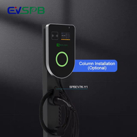 Station de recharge murale pour voiture électrique AC 11Kw 7Kw 60A Fast Ev Charger Display Screen Operation CCS Interface Standard IP54