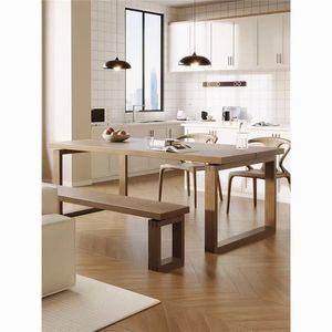 Solid Wood Mobius Dining <b>Table</b> And Desk Set Walnut Color Home Use Nordic Style Model Dy478 - Product Image 4