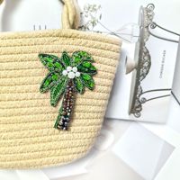 Autocollants faits à la main en tissu d'aigle perlé cocotier vent frais bricolage décoratif étui de téléphone portable sac accessoires poignée de téléphone pour