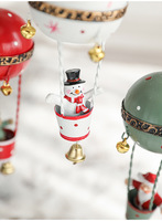 Décorations de Noël en fer forgé peintes : sapin de Noël, renne, bonhomme de neige, Père Noël, cloches de Noël, ornements pour sapin de Noël
