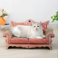 Chaise longue griffoir pour chat de luxe rétro européen en carton ondulé écologique et durable, canapé facile à assembler et robuste pour chats