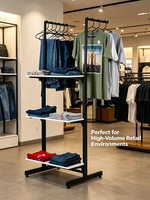 Étagère de magasin de vêtements de boutique Mingtang personnalisée, présentoir de vêtements en métal, présentoir de t-shirts pop-up pour boutique de vêtements