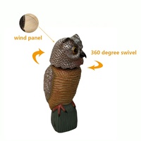 Décoys de chouettes rotatifs à 360° pour l'intérieur/l'extérieur, en plastique, pour effrayer les oiseaux et les écureuils, accessoires de chasse
