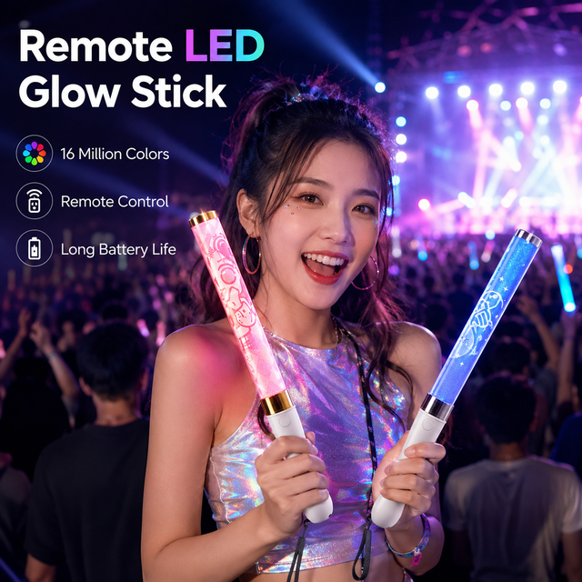 Longstargift Wholesale Bulk New Product Customization Concert Party Sports Event 15 Color Supplies LED DMX RFID Light Glow Stick