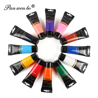 Peinture acrylique Panwenbo 12 couleurs 75ml, peinture acrylique pour étudiants, vente en gros, peinture acrylique professionnelle pour artistes