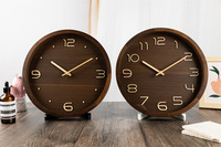Jam Dinding Kayu Solid Modern Nordik dengan Jarum Penunjuk dan Angka 3D untuk Ruang Tamu