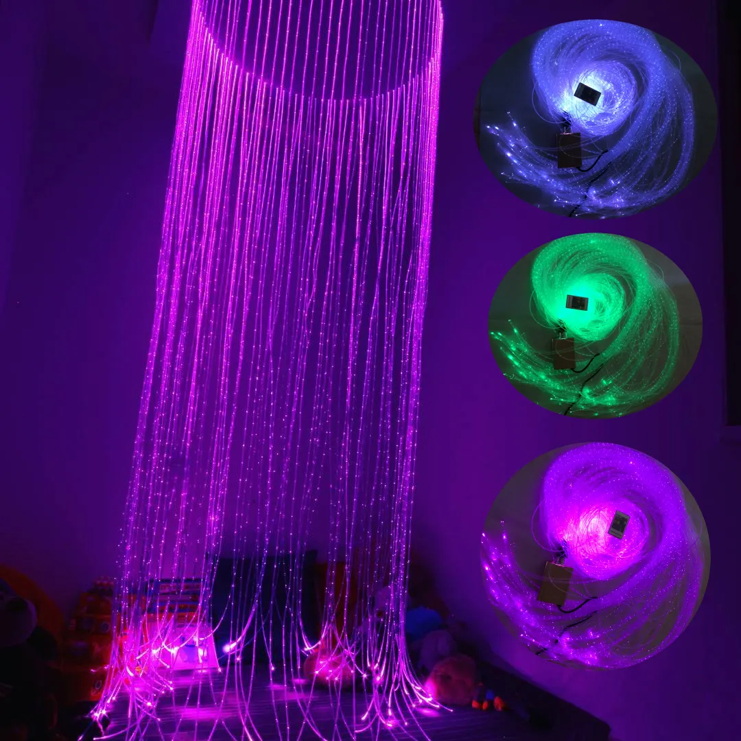 Fuente de luz Led Rgbw para habitación sensorial, luces de fibra óptica brillantes